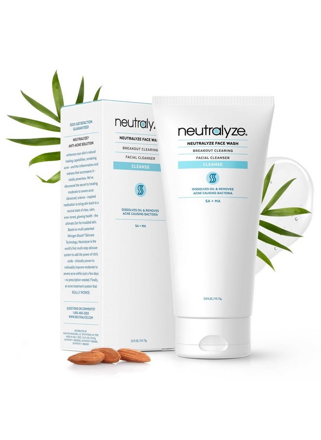 Neutralyze Neutralyze Moderate to Severe Acne Face Wash - Maximum Strength 2% Salicylic Acid & 2% Mandelic Acid Cleanser, Medical Grade Face Wash for Acne Prone Skin (90+ Day)  - Image 1