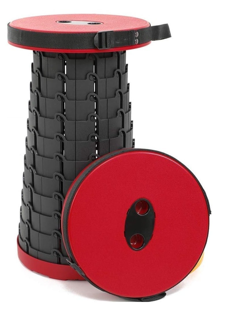 BGM Retractable Folding Stools Portable Plastic Stool Travel Seat Telescopic Plastic Stool Shrinkable Camping Fishing Garden Folding Chair  - Image 1