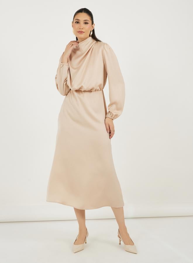 Styli Satin Cowl Neck Dress  - Image 1