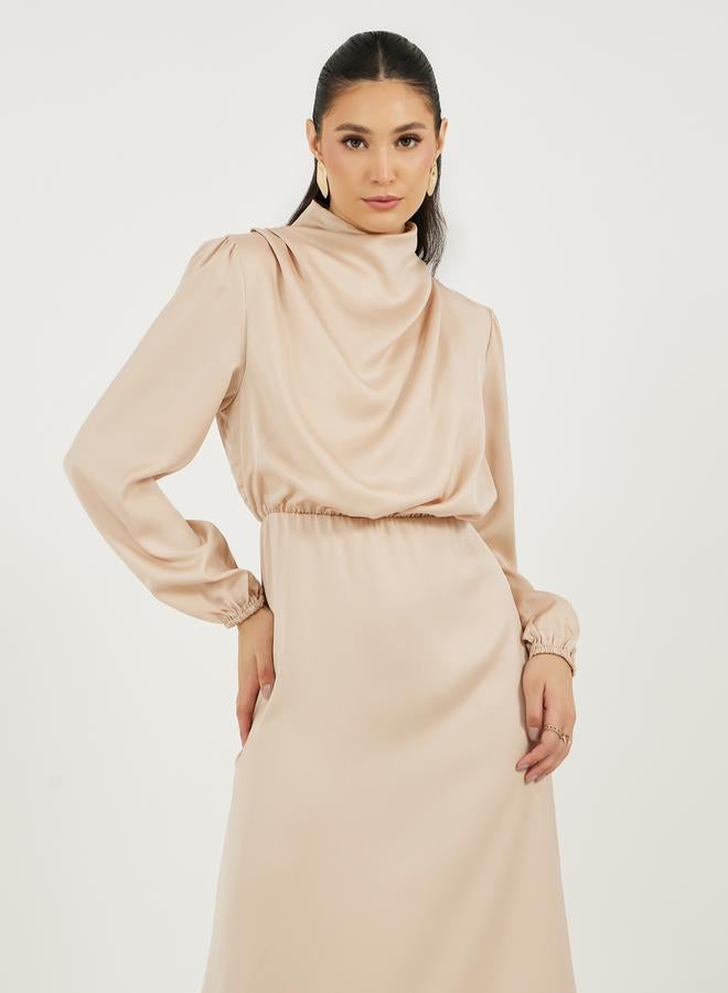 Styli Satin Cowl Neck Dress  - Image 5