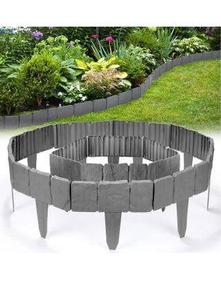 Garden Edging Border, 25 Pcs Garden Landscape Edging Borders, Plastic Garden Fence Edging, Interlocking Landscaping Edging, Imitation Stone Effect Grey Fence, for DIY Outdoor Patio Balcony Yard - pzsku/Z41DB768EC764C78D18CDZ/45/1746902082/1fc5aeaf-7df5-4825-a9df-16c05a3f12fb
