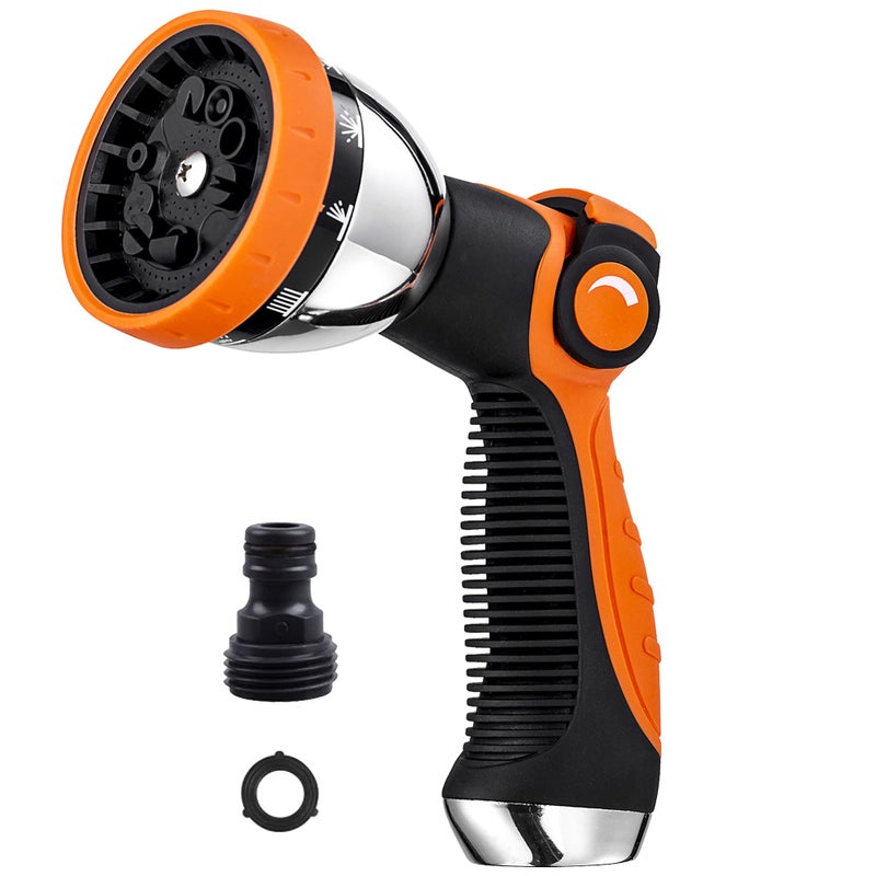 REDESS Garden Hose Spray Nozzle,10 Hose Metal Duty Watering Patterns Thumb Control On Off Valve, High Pressure Nozzle Sprayer for Plants, Car Wash,Cleaning,Showering Pets - Image 1