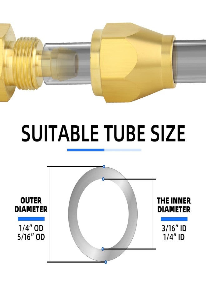 ChillWaves Brass Pneumatics Reusable Replacement Fitting，Hose-End Repair Fitting 1/4" ID Hose（1/4" Barb）x 1/4" NPT Rigid(10-PACK) - Image 3