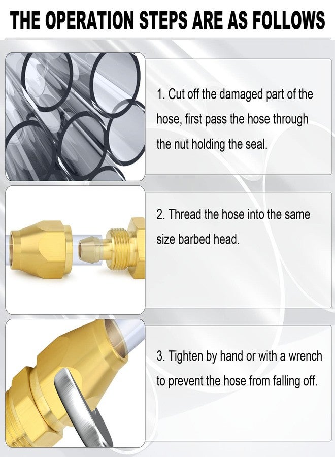 ChillWaves Brass Pneumatics Reusable Replacement Fitting，Hose-End Repair Fitting 1/4" ID Hose（1/4" Barb）x 1/4" NPT Rigid(10-PACK) - Image 4