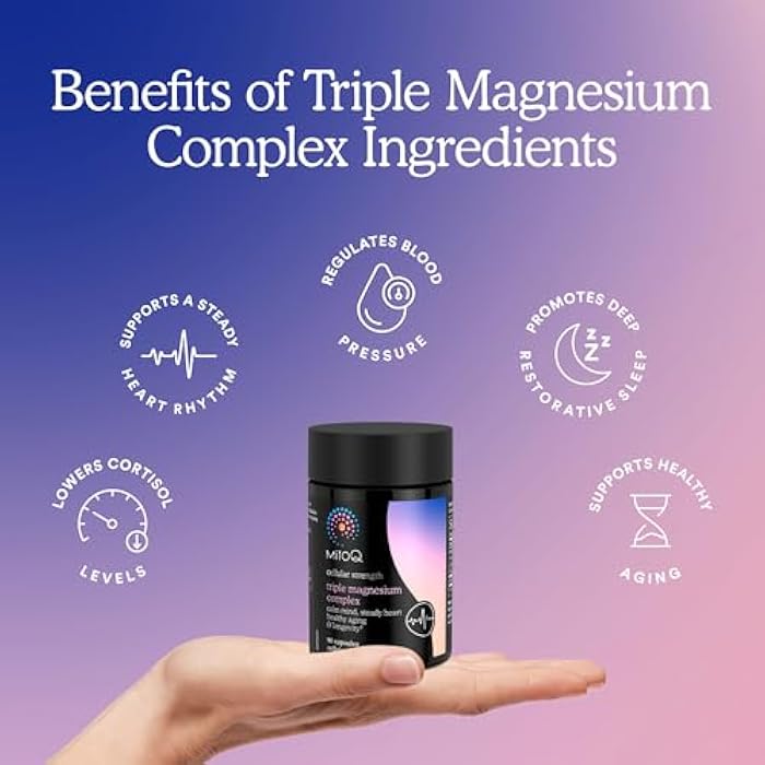 MitoQ Triple Magnesium Complex | Magnesium Glycinate, Taurinate, Oxide with GABA for Heart Health, Stress Management, & Deeper Sleep | High Absorption | 90 Capsules - Image 4