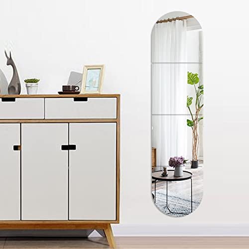 Lokiiz Full Body Length Mirrors for Walls, 12x12" 4pcs Acrylic Plexiglass Mirror Wall-Mounted Stick On Frameless Square Makeup Large Long Mirror Home Workout Gym Hallway Mirror Dorm Floor Tile Self Adhesive - Image 5