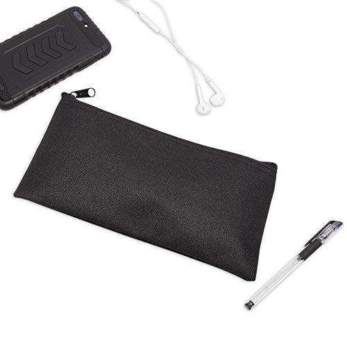 DALIX Zipper Bank Deposit Money Bags Cash Coin Pouch 6 Pack in Black - Image 2