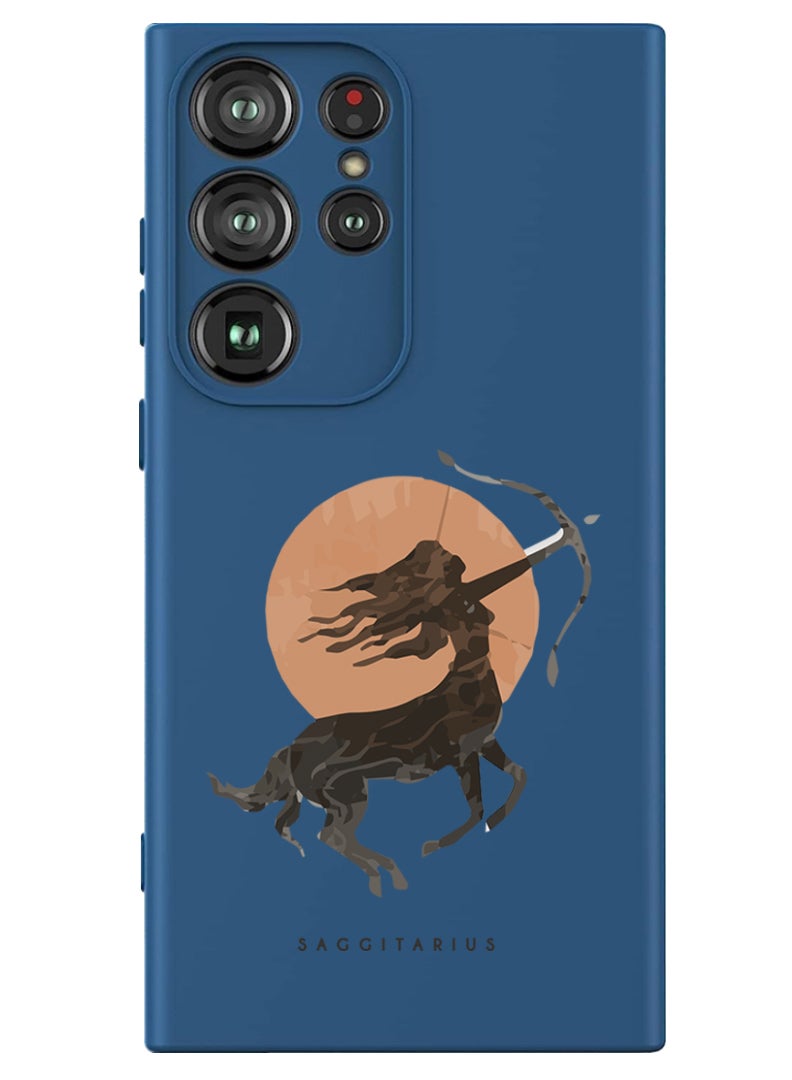 Theodor Protective Slim Fit Case Liquid Silicone Cover with Full Body Protection Anti-Scratch Shockproof Case For Samsung Galaxy S24 Ultra (Blue) - Sagittarius - Image 1