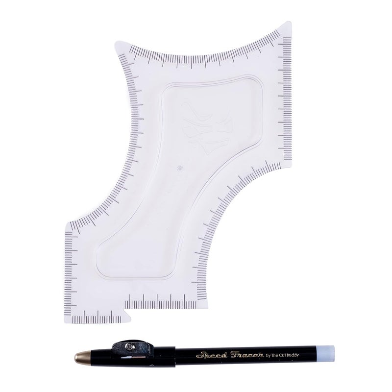 The Cut Buddy Shaping  Styling Tool for Men Clear Guide with Barber Pencil to use with Trimmer or Razor for Beard Hairline Mustache  Faces The Cut Buddy