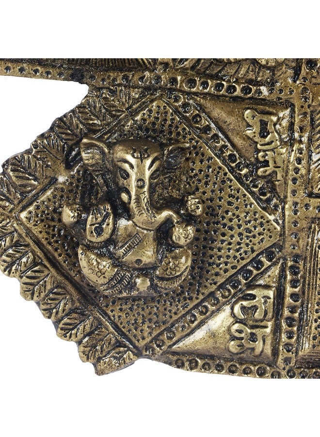 Two Moustaches Brass Ethnic Decor Om Kalash Swastika Ganesha Wall Hanging - Image 3