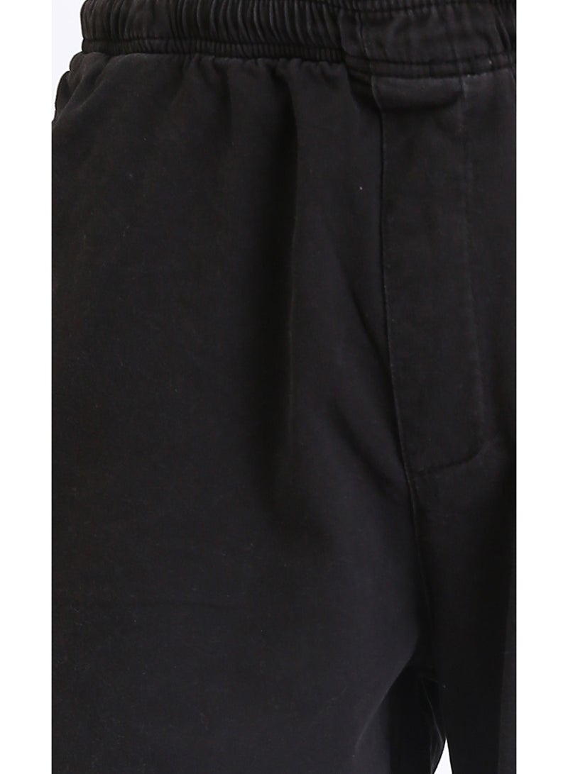 Ravin Men's Black Solid Slip-On Casual Shorts - Relaxed Fit Elastic Waist Short - Image 3