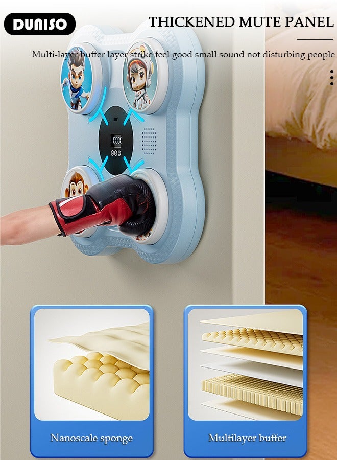 DUNISO Music boxing machine, home smart wall mounted boxing machine, mode adjustment, wall target training device, with USB charging, Bluetooth connection, and LED light - Image 5