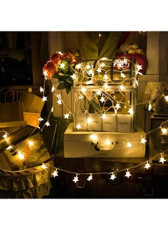 إيروريكس 80 مصباح LED على شكل نجمة بطول 10 أمتار مقاوم للماء، مصابيح زينة خرافية، مصابيح داخلية بمنفذ USB مع 8 أوضاع توقيت للتحكم عن بعد للاستخدام الداخلي والخارجي، غرفة النوم، أبيض دافئ  - Image 2