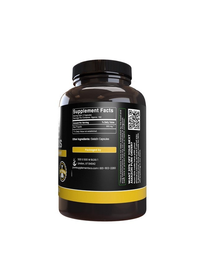 PURE ORIGINAL INGREDIENTS PURE ORIGINAL INGREDIENTS Bee Propolis (365 Capsules) No Magnesium or Rice Fillers, Always Pure, Lab Verified - Image 4