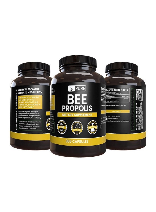 PURE ORIGINAL INGREDIENTS PURE ORIGINAL INGREDIENTS Bee Propolis (365 Capsules) No Magnesium or Rice Fillers, Always Pure, Lab Verified - Image 2