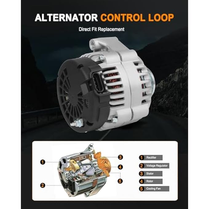 ASAPE 8247 High Output Replacement New Alternator Fit for 2002-2004 for Cadillac Escalade 5.3L 2002-2004 for Chevrolet Avalanche 1500 5.3L 2001-2004 for GMC Savana 1500 4.3L - Image 3