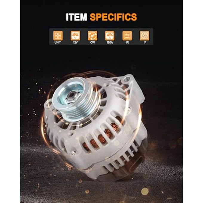 ASAPE 8247 High Output Replacement New Alternator Fit for 2002-2004 for Cadillac Escalade 5.3L 2002-2004 for Chevrolet Avalanche 1500 5.3L 2001-2004 for GMC Savana 1500 4.3L - Image 2