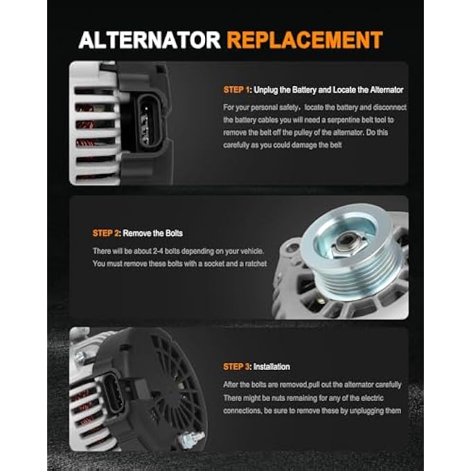 ASAPE 8247 High Output Replacement New Alternator Fit for 2002-2004 for Cadillac Escalade 5.3L 2002-2004 for Chevrolet Avalanche 1500 5.3L 2001-2004 for GMC Savana 1500 4.3L - Image 5