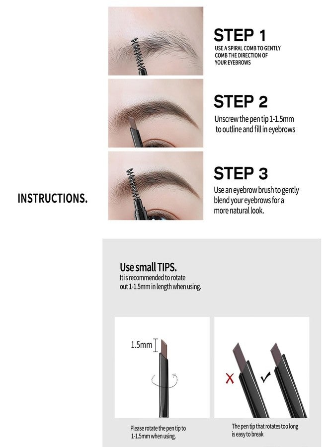 BLUE LOVE Eyebrow Pencil with Refillable Replacement Pack - Long-Lasting, Smudge-Proof, Waterproof, and Natural Finish for All Skin Types (02 Medium Coffee) - Image 3