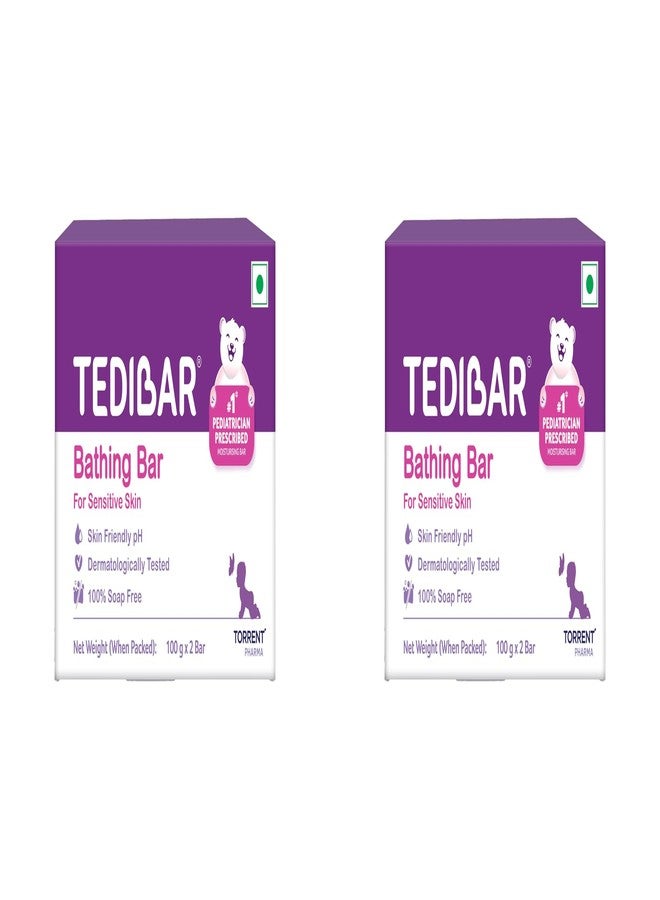 Tedibar Baby Bathing Bar (100gx2) x Pack of 2 (2 x 200 g) - Image 1