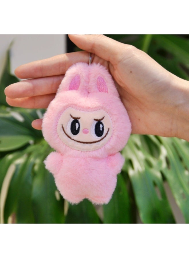 A Cute Plush Labubu Doll Pendant Girl's Schoolbag Decoration Cartoon Keychain 