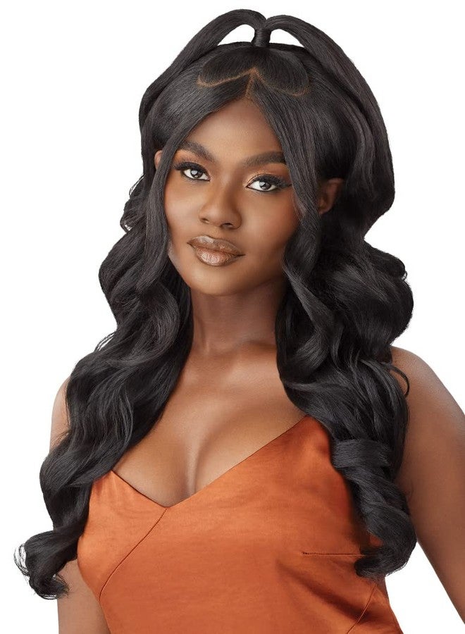 Outre - 5x5 Lace Closure Wig - Human Hair Blend - Body Curl 24" (DR4/GOLDEN HONEY BLONDE) - Image 5
