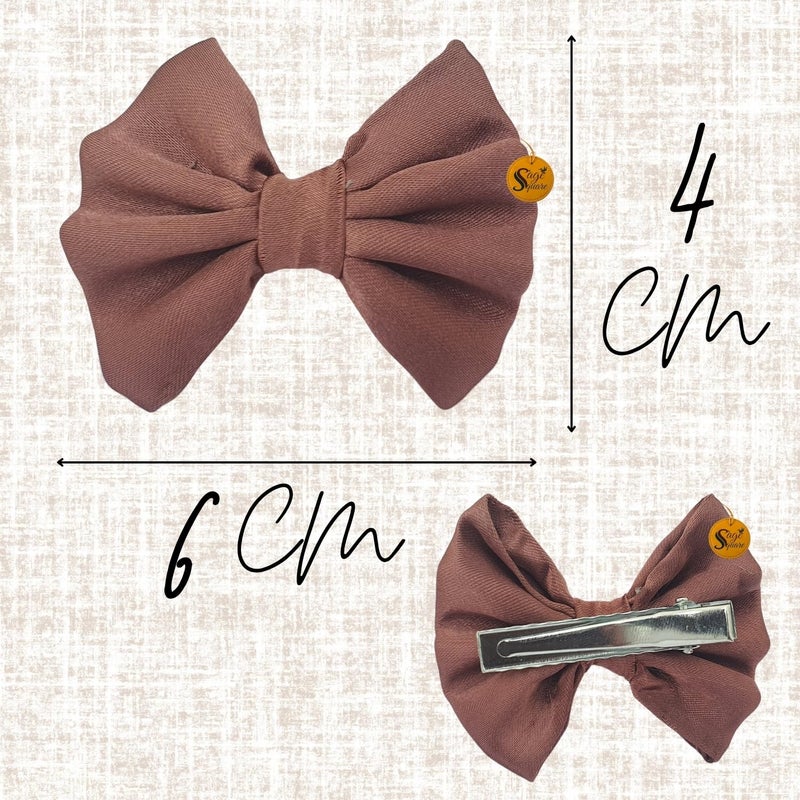 Sage Square Cute Pet Hair Bow Clip | Handmade for Dogs & Cats | Stylish Topknot & Grooming Accessory | Fancy Look for Weddings, Festivals & Celebrations | Great Gift Idea (Brown) - Image 3