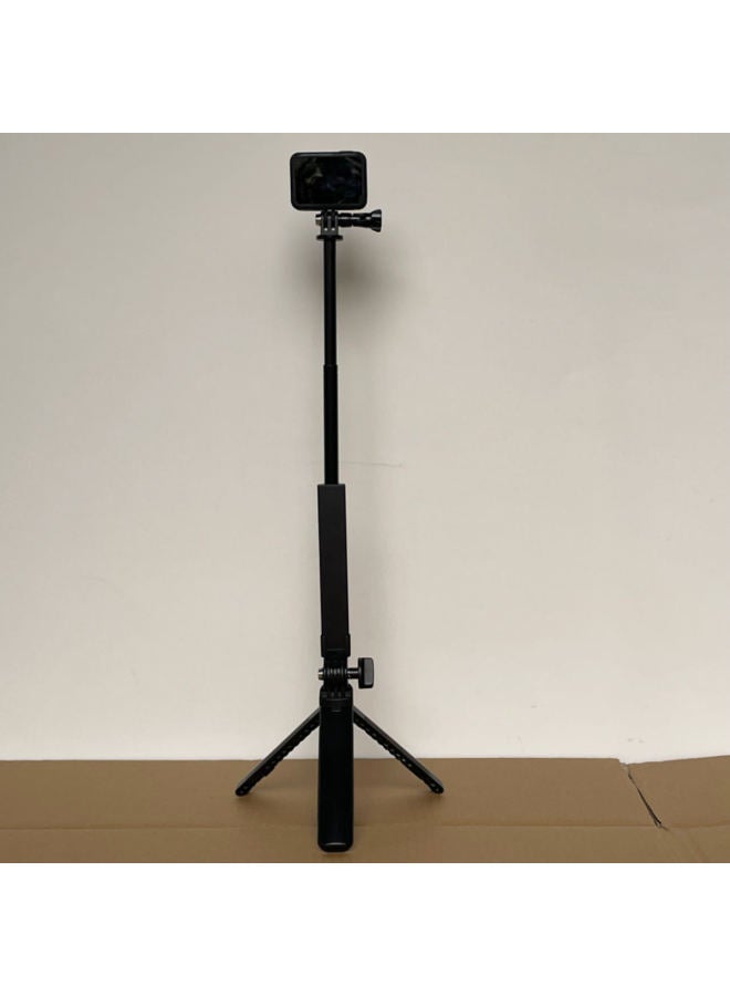 Portable Selfie Stick With Tripod Gopro Accessories Telescopic Foldable Selfie Stick-Color:Black  - Image 1