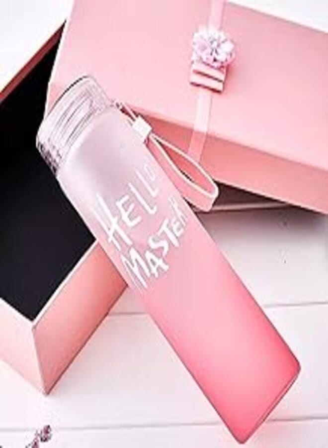 500ml Hello Master Acrylic Bottle, Drinking Water Bottle, Frosted Water Bottle, Refreshing, Thin And Translucent, For School & Office. (Multi Color)