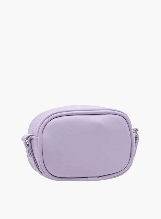 ديزني Girls Angel and Stitch Print Sequin Embellished Crossbody Bag with Zip Closure