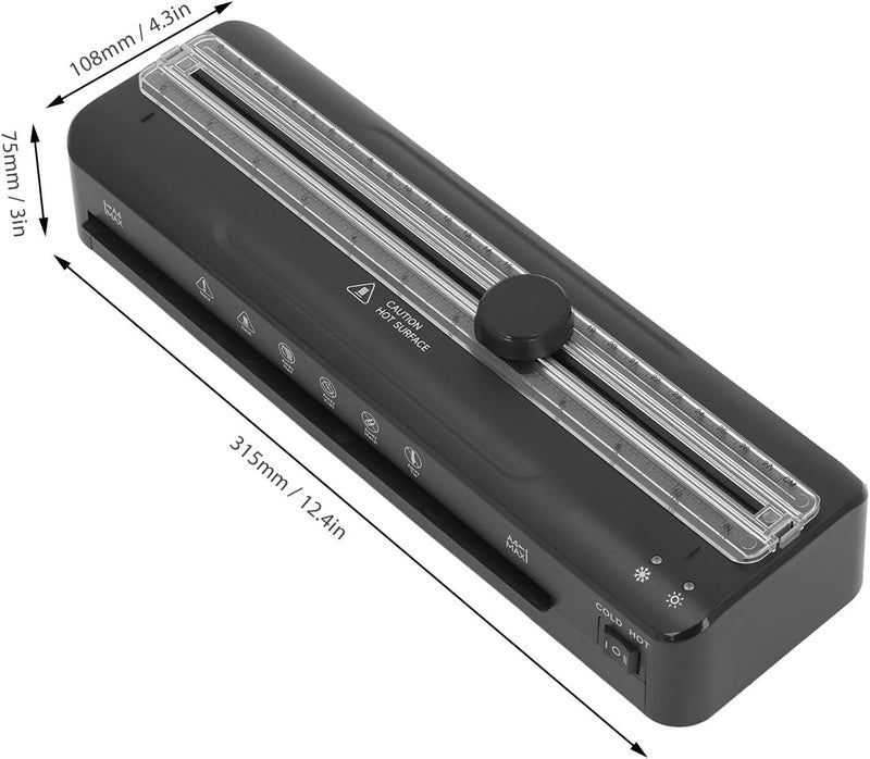 WALFRONT Laminator Machine A4 Laminator Thermal and Cold 320mm / min Low Noise Design with Quartz Heater for Menus Certificates Office Use (US Plug AC110-120V) - Image 2