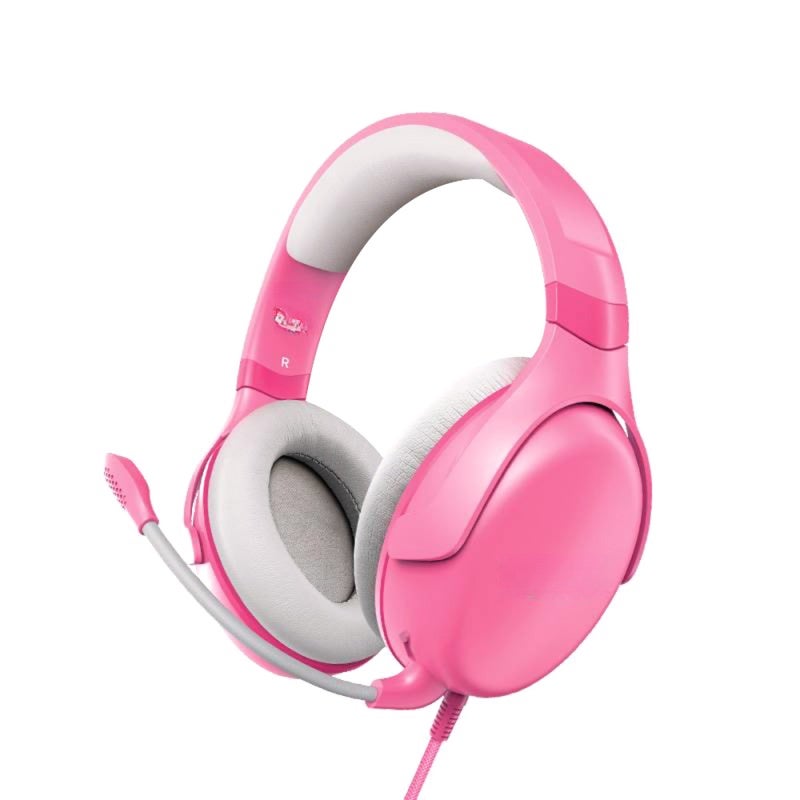 Gaming Headset: Pink 53Mm Driver Unit - Detachable Noise Reduction Microphone Lightweight Ergonomic Headset for Gaming Enthusiasts - Image 1