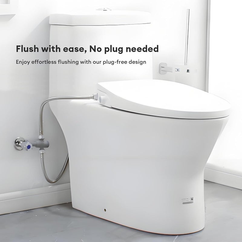 Jomoo Non-electric Bidet Toilet Seat, Personal Hygiene Adjustable Spray Volume Bidet Seat for Elongated Toilets, Dual Nozzle Cold Water Toilet Seat Attachment - Image 4