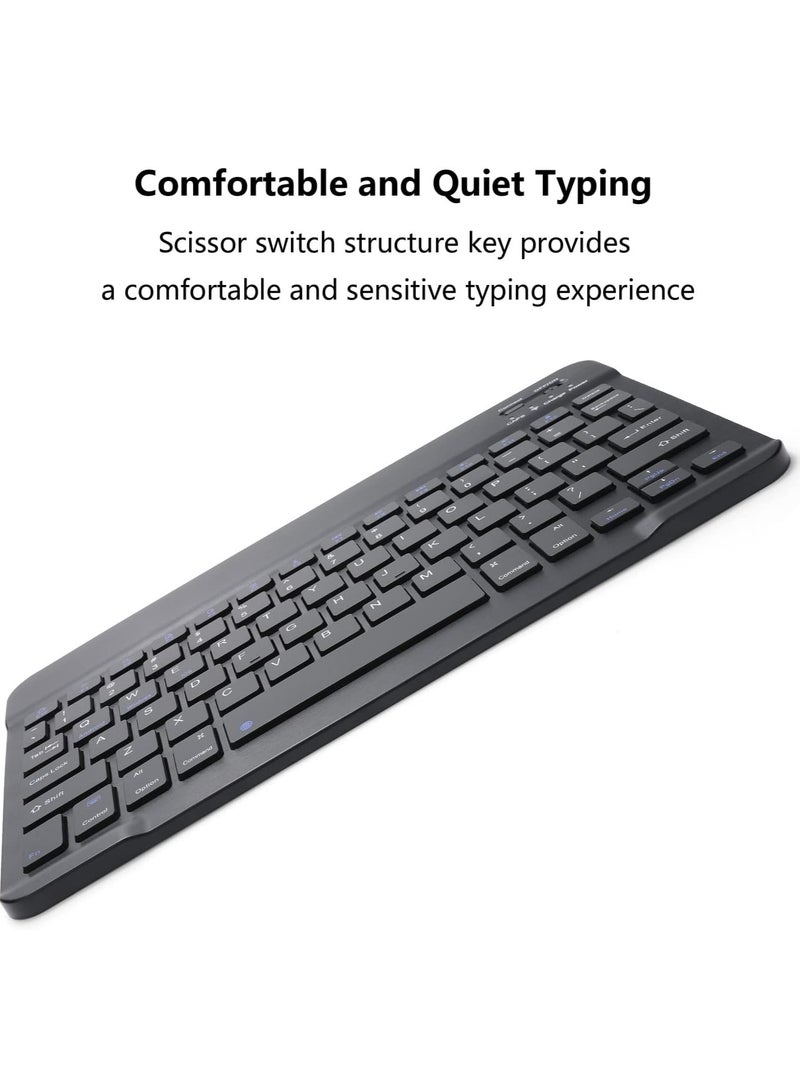 ELTRAZONE ELTERAZONE Rechargeable Bluetooth Keyboard and Mouse Combo Portable Compact Wireless Mouse Keyboard Set for Android Windows Tablet Cell Phone iPhone iPad Pro Air Mini, iPad OS/iOS 13 and above (Black) - Image 5