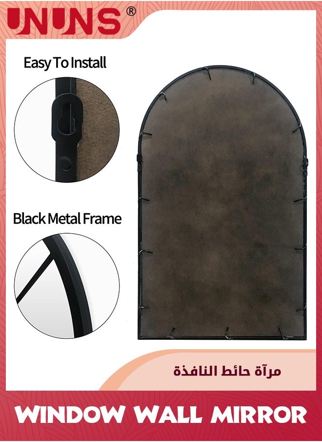 UNUNS - Wall Mirror Window Decor,Mirrors Arched Farmhouse For Living Room Bedroom Entryway Bathroom Vanity - Image 1