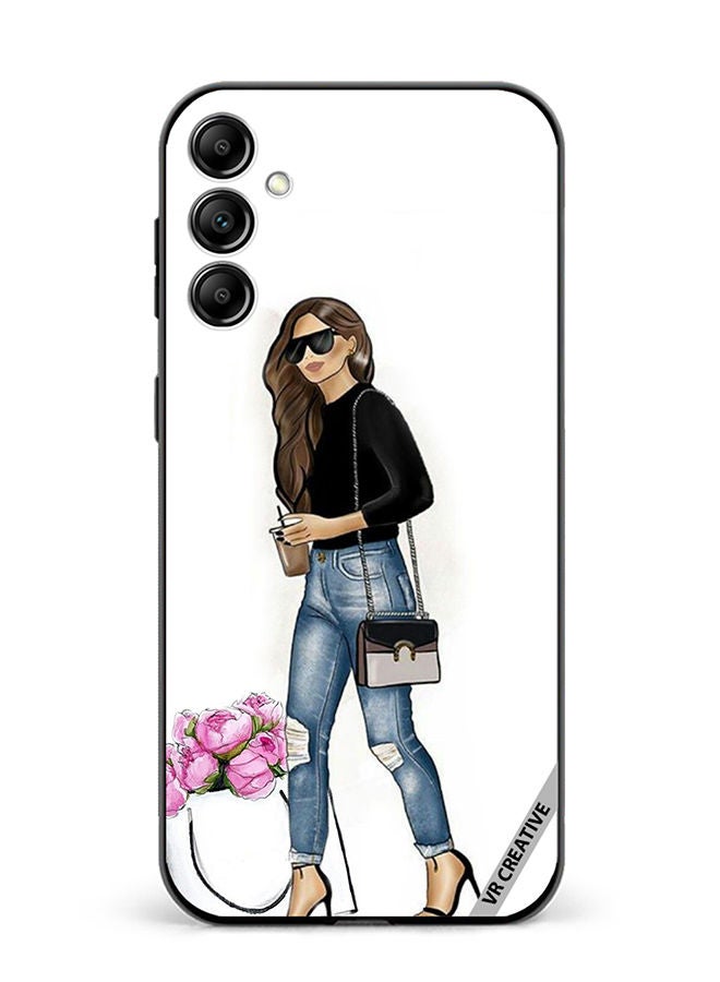 VR CREATIVE Protective Case Cover For Samsung Galaxy A34 Stylish walking Girl Design Multicolour - Image 1