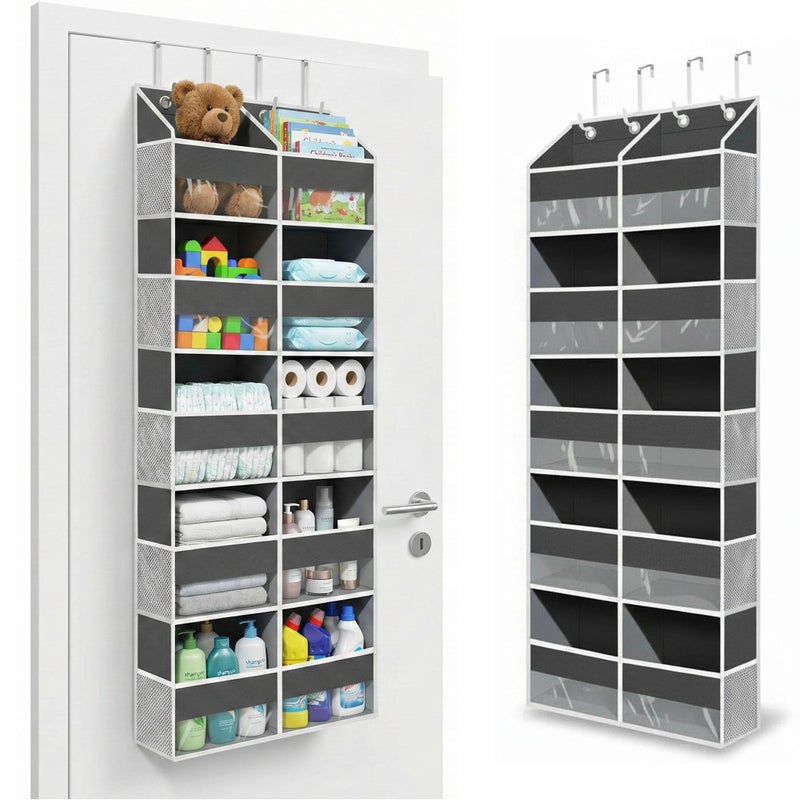 Camkey 10-Pocket Over the Door Organizer with Heavy-Duty 600D Oxford Fabric, Upgraded Hooks with Silicone Protectors for Dorm, Closet Storage, Bedroom, Bathroom - Image 1