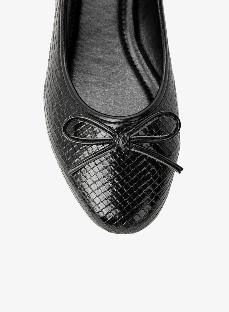 Flora Bella By Shoexpress BLACK Women Bow Accent Ballerina Shoes for Women | Best Price UAE