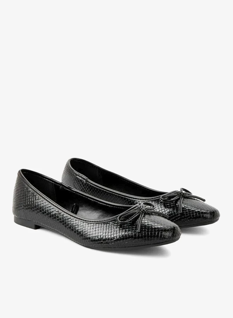 Flora Bella By Shoexpress BLACK Women Bow Accent Ballerina Shoes for Women | Best Price UAE