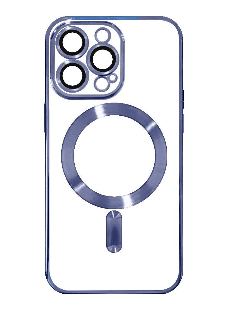 CATANES - 2Pack for iPhone 14 Pro Magsafe Case and Screen Protector Clear Electroplating Frame Wireless Charging Cover with Tempered Glass Violet/Clear - Image 1