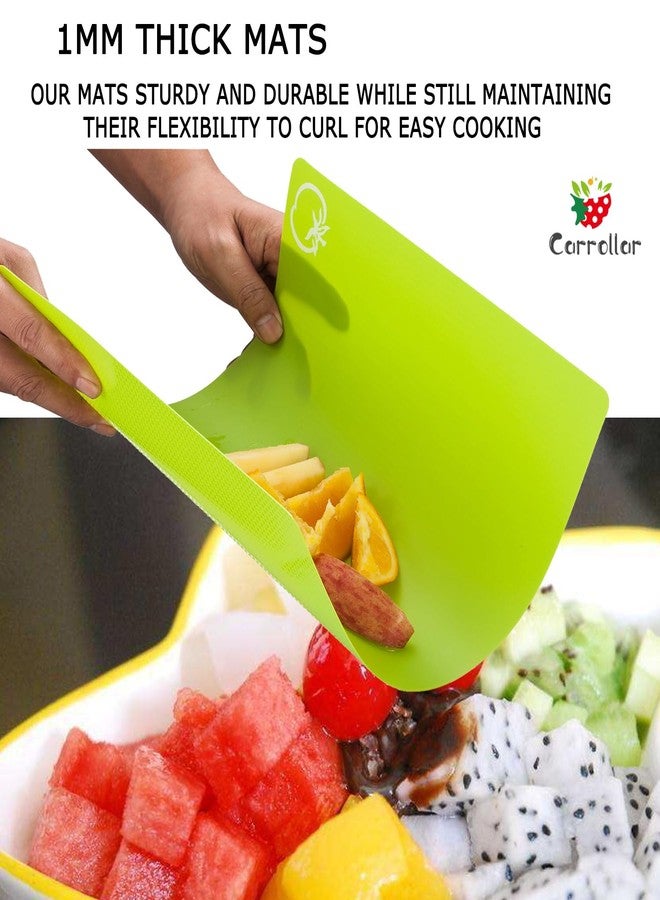 Carrollar Flexible Plastic Cutting Board Mats, Colored Mats With Food Icons, Gripped Back, Cutting board Set of 4 (1) - Image 5
