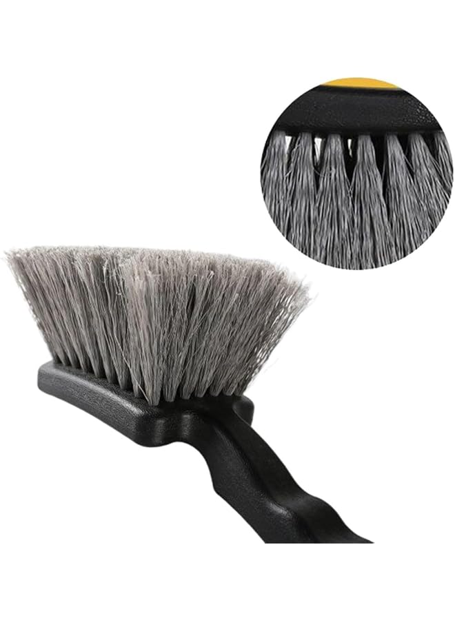 KASTWAVE Wheel Rim Brush, Car Tire Wheel Brush Cleaner, Non-Scratch Long Bristle Brush, Synthetic Mixed Soft And Hard Bristle Brush For Car, Motorcycle Wheels, Tires, Fenders, Carpets, Engine Exhaust, Car Wash - Image 5