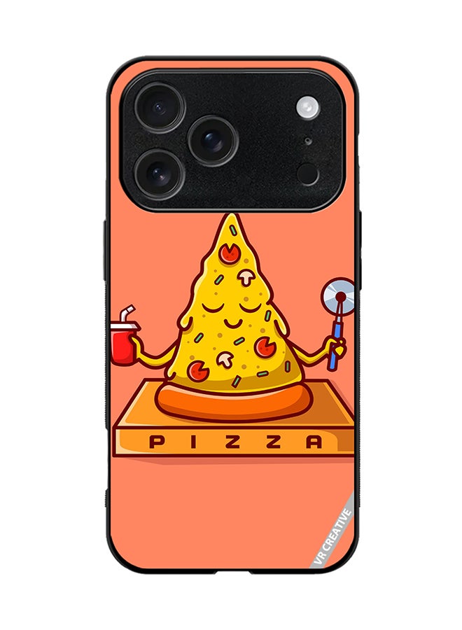 VR CREATIVE Protective Case Cover For Apple iPhone 17 Pro Cute Pizza Yoga Design Multicolour