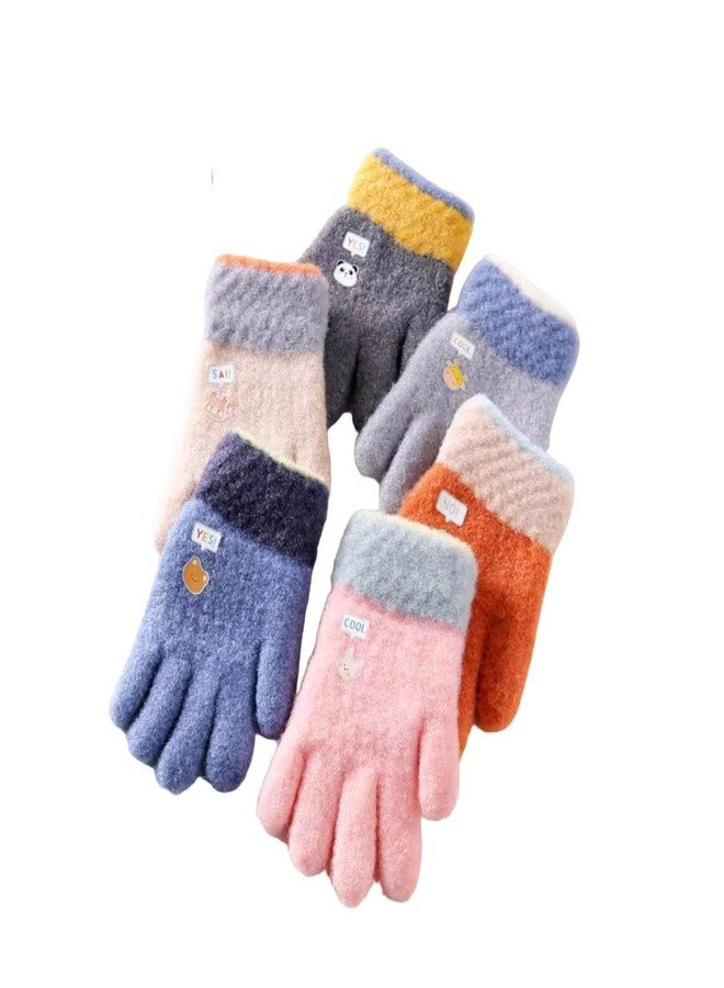 ICW unisex Kids winter faux fur fluffy woolen warm glove for baby (2 to 10 years)(Assorted color) (4 to 5) - Image 1