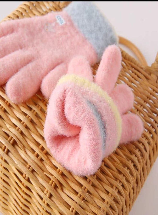 ICW unisex Kids winter faux fur fluffy woolen warm glove for baby (2 to 10 years)(Assorted color) (4 to 5) - Image 4
