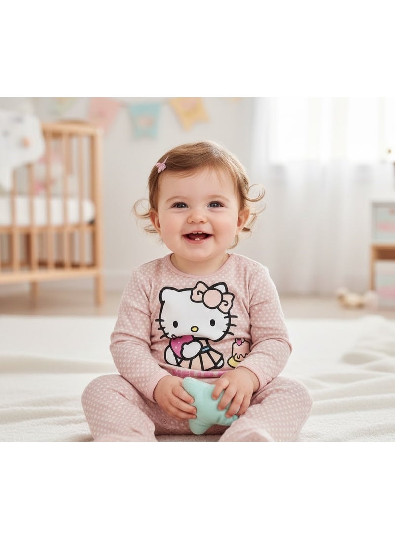 هالو كيتي أفرول قطني بأكمام طويلة بتصميم هالو كيتي للبنات من كيدز تي في - Image 2