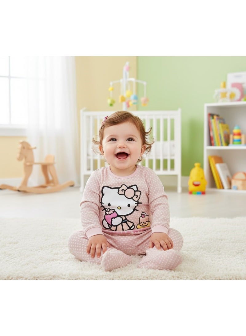 هالو كيتي أفرول قطني بأكمام طويلة بتصميم هالو كيتي للبنات من كيدز تي في - Image 3
