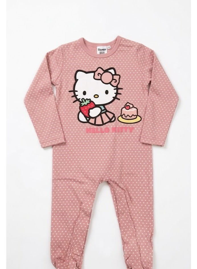 هالو كيتي أفرول قطني بأكمام طويلة بتصميم هالو كيتي للبنات من كيدز تي في100%قطن - Image 1