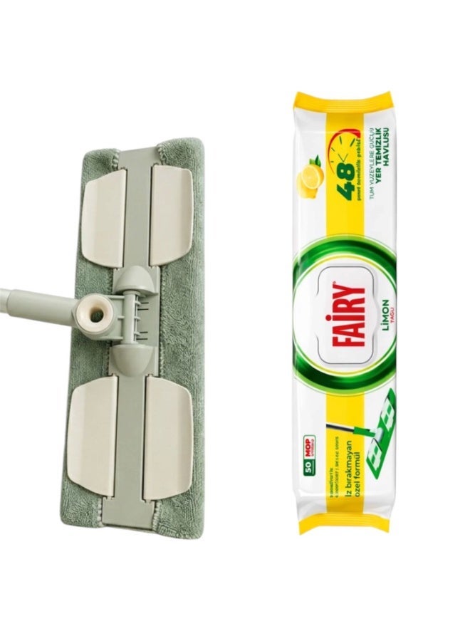 Fairy Ergonomic Floor Mop + Fairy Lemon-Scented Giant Floor Wipes - Image 3