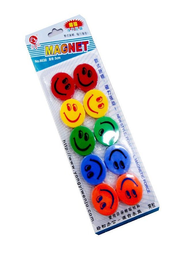 Libra Magnet Set with Smiley Design Assorted Colors (set of 10 pieces) - Image 1